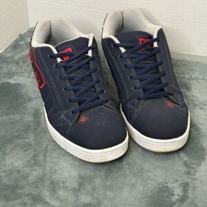 DC Net Mens Blue/Red Lace Up Skate Sneakers Shoes 302361 SZ 10 Punk Grunge
